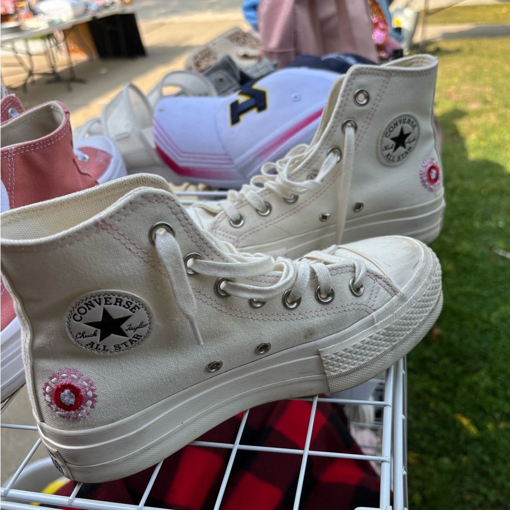 Converse Cream High-Top Sneakers